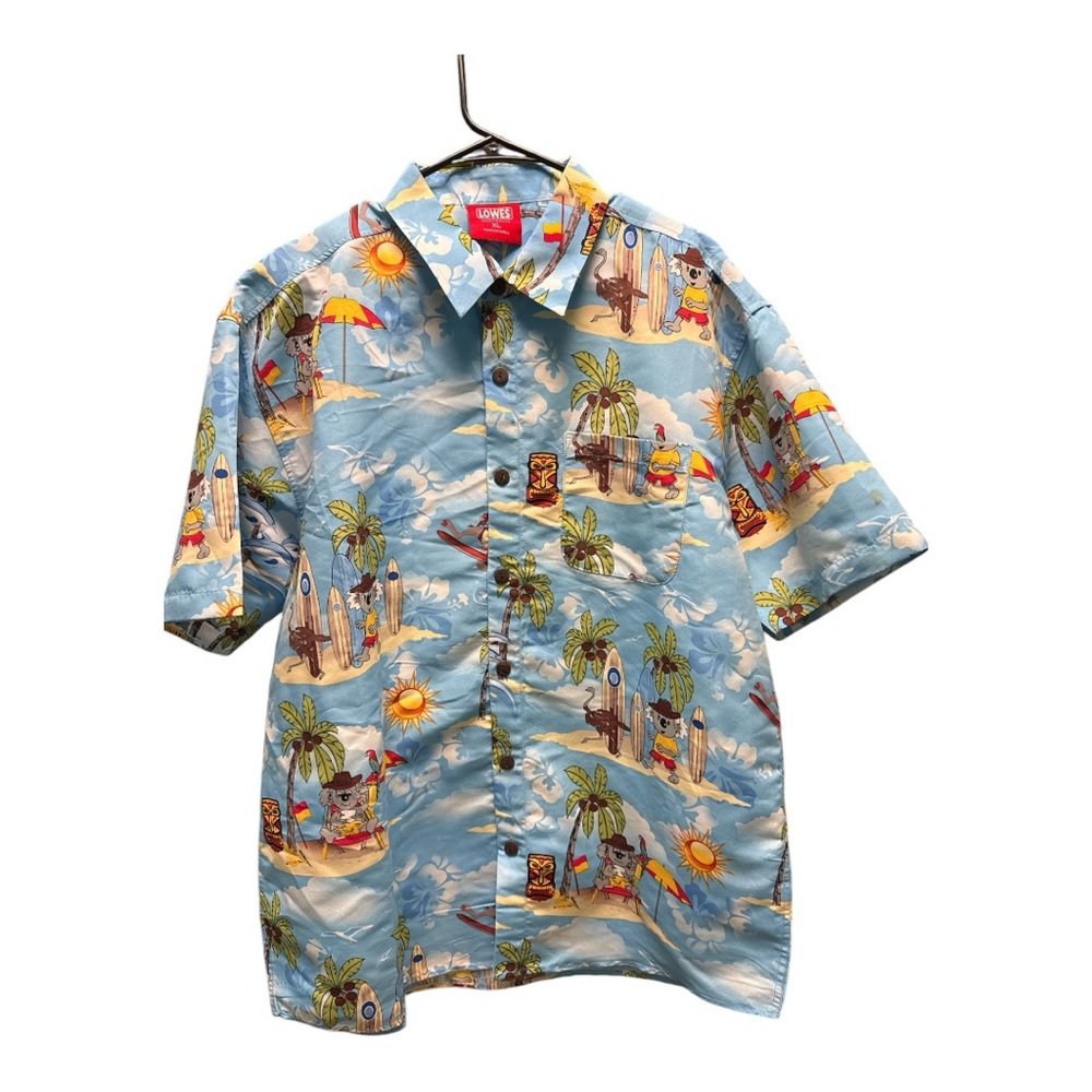 Lowes Australia Blue Tropical Koala Tiki Parrot  Hawaiian XL Party Shirt